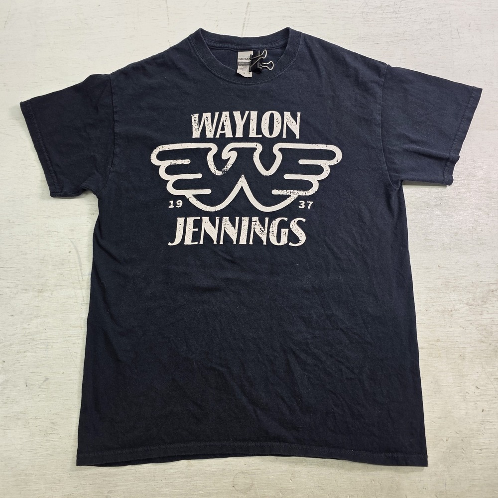 Waylon Jennings Flying W Est 1937 Country Music Black T-Shirt Mens Size M VG